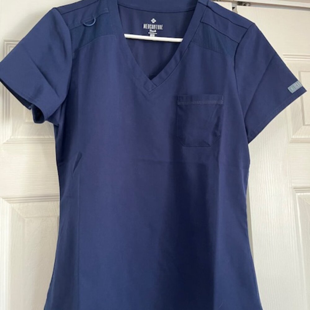 Med Couture Scrub  Navy Blue Women's Size small Set